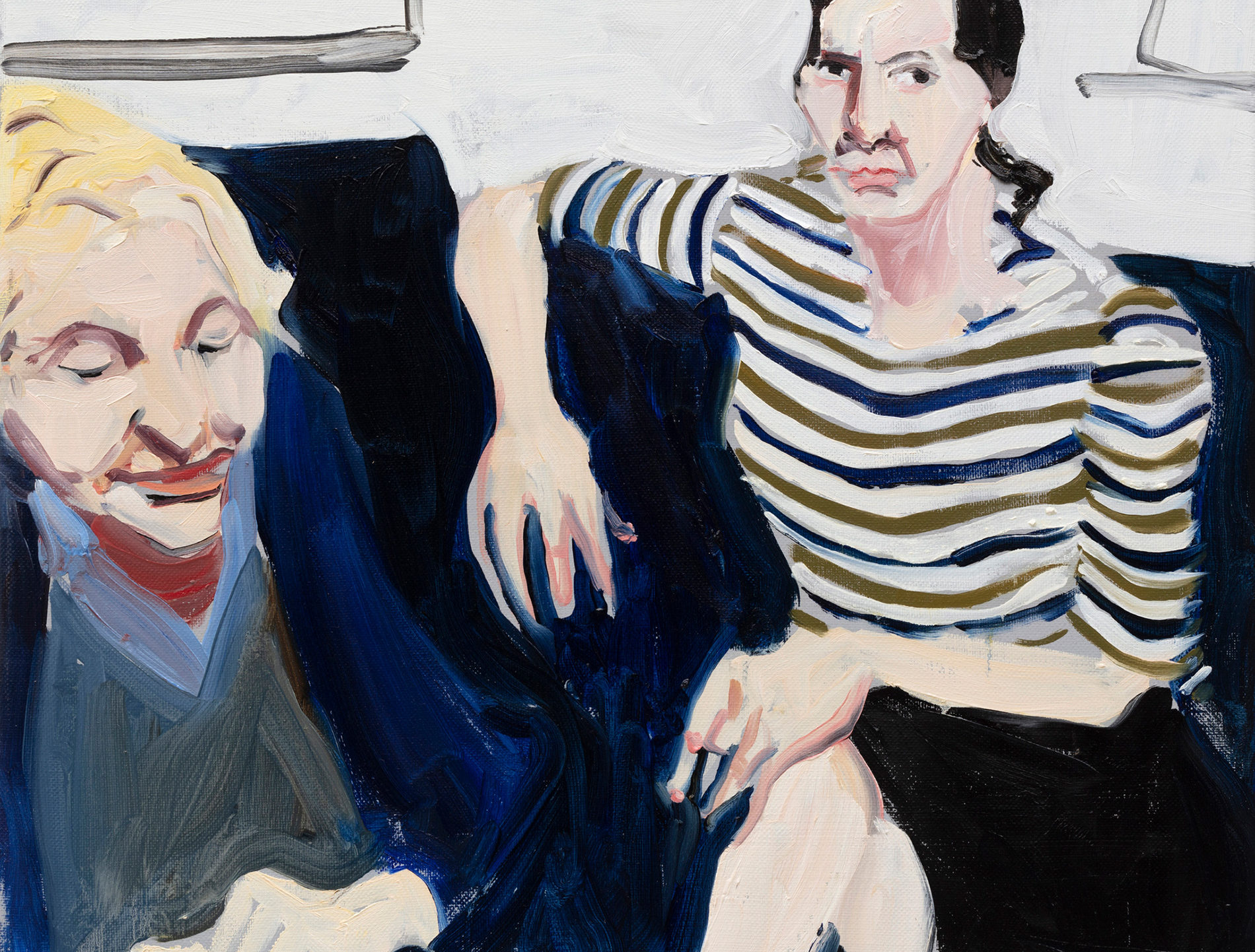 Chantal Joffe, Self-Portrait in a Striped Shirt with My Mother II, 2019 ...