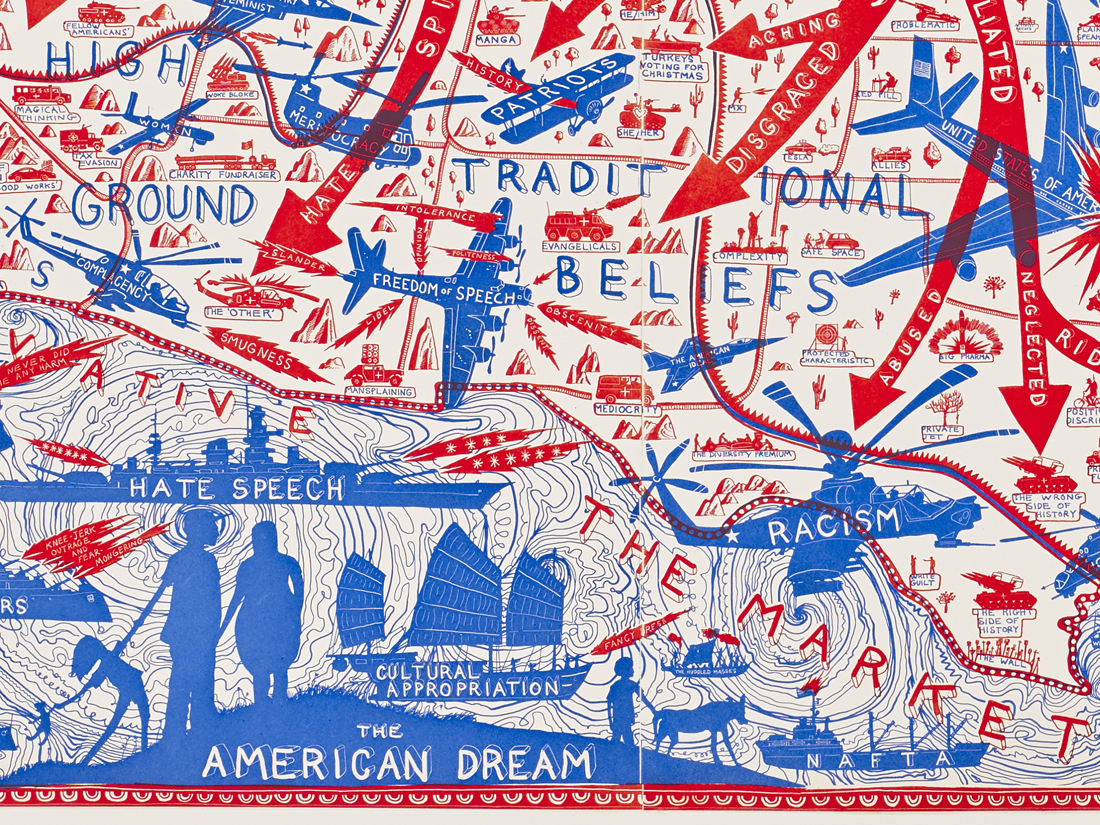 Grayson Perry America Map Grayson Perry, The American Dream, 2020 - Grayson Perry - London 2020